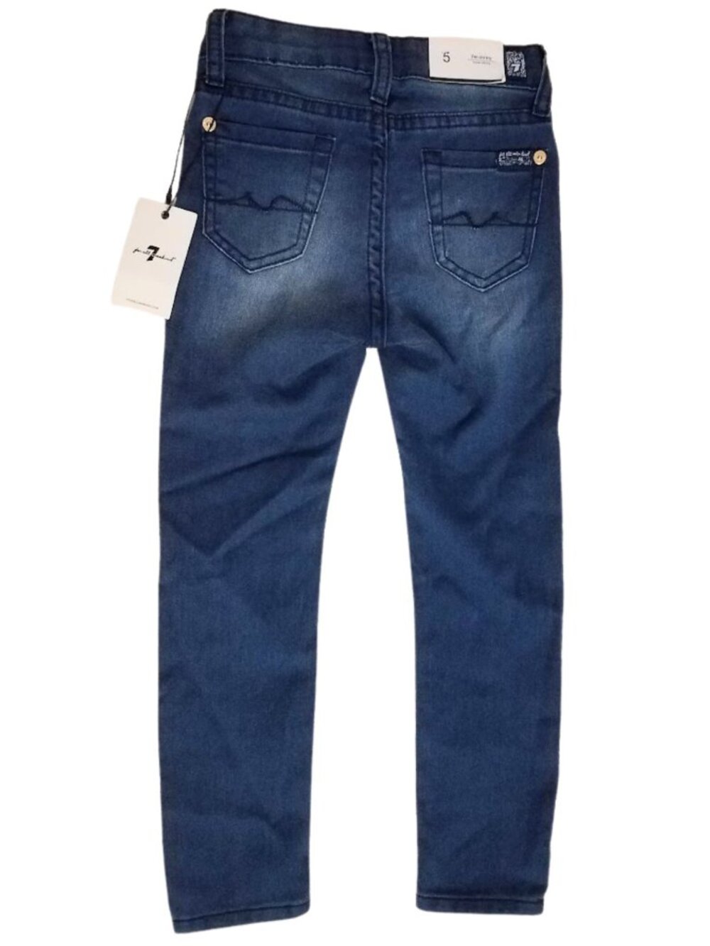 7 FOR ALL MANKIND The Skinny Adjustable Waist Super Skinny Jeans - Girl's 5